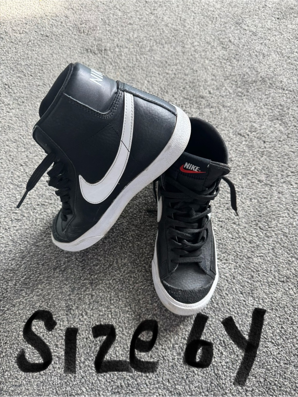 Nike Kids Black and White High-Top Sneakers